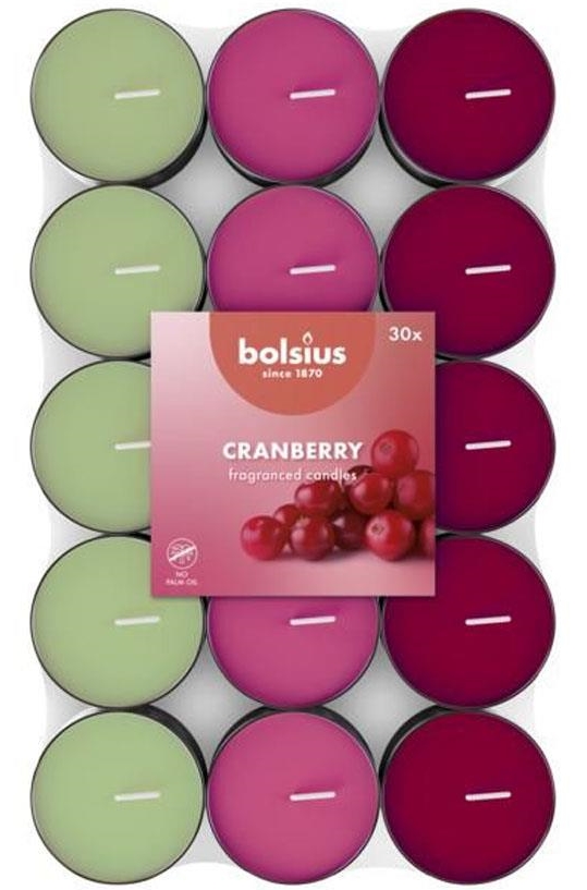 Velas Light Bolsius 30 cranberry