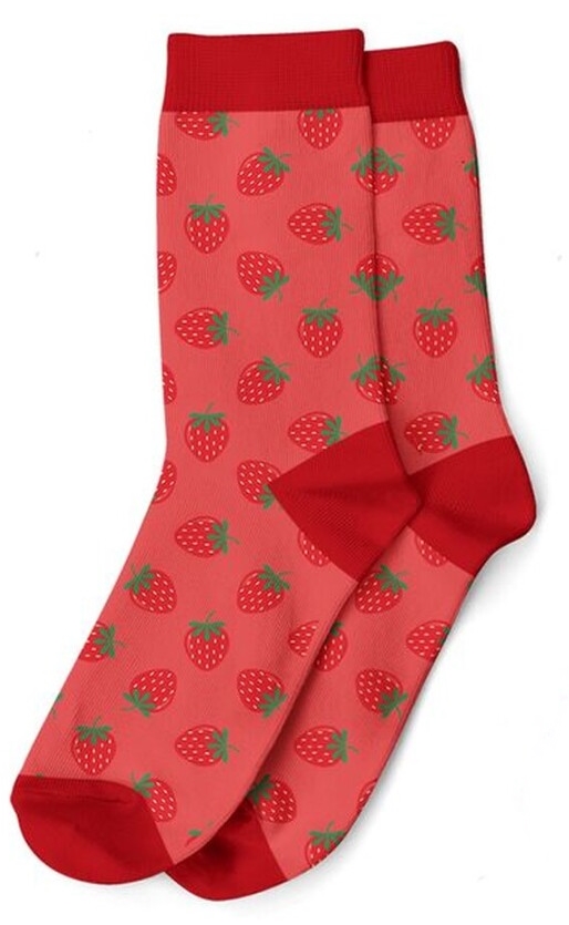 Meias estampadas Funny em polyester 35-42 morangos
