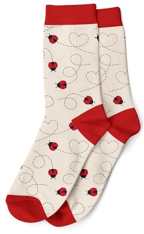 Meias estampadas Funny em polyester 35-42 Joaninhas