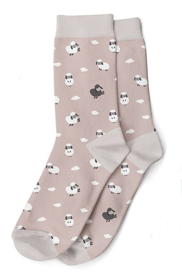 Meias estampadas Funny em polyester 35-42 ovelha negra