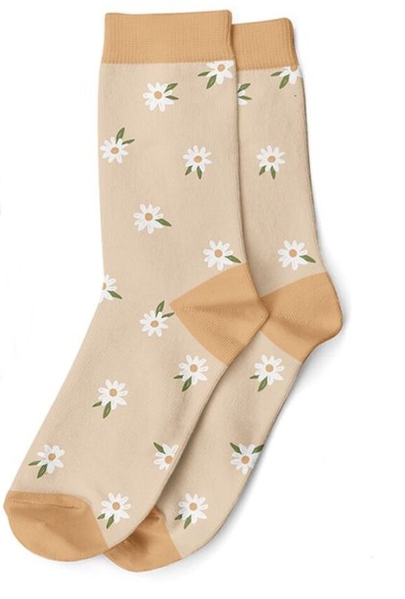 Meias estampadas Funny em polyester 35-42 malmequeres