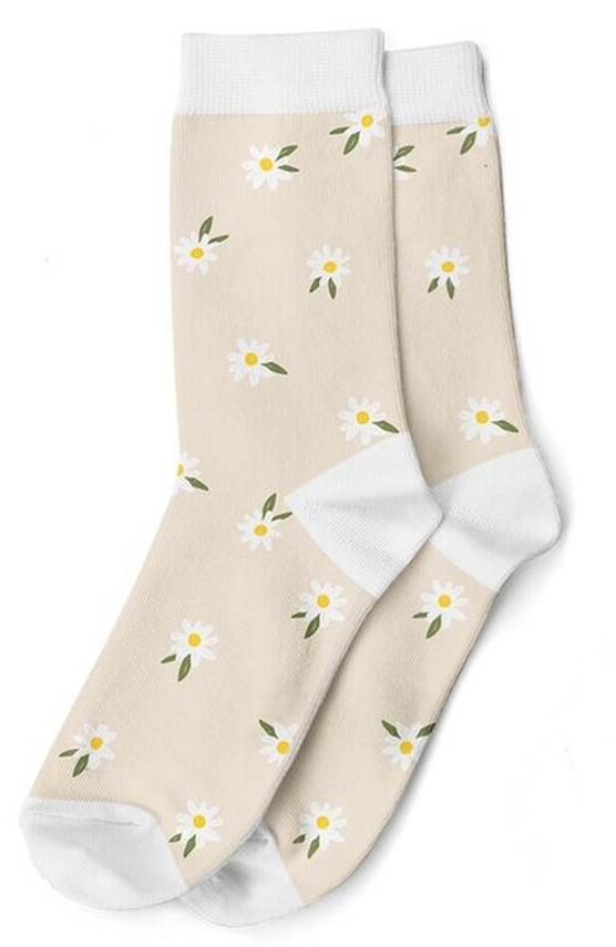 Meias estampadas Funny em polyester 35-42 malmequeres