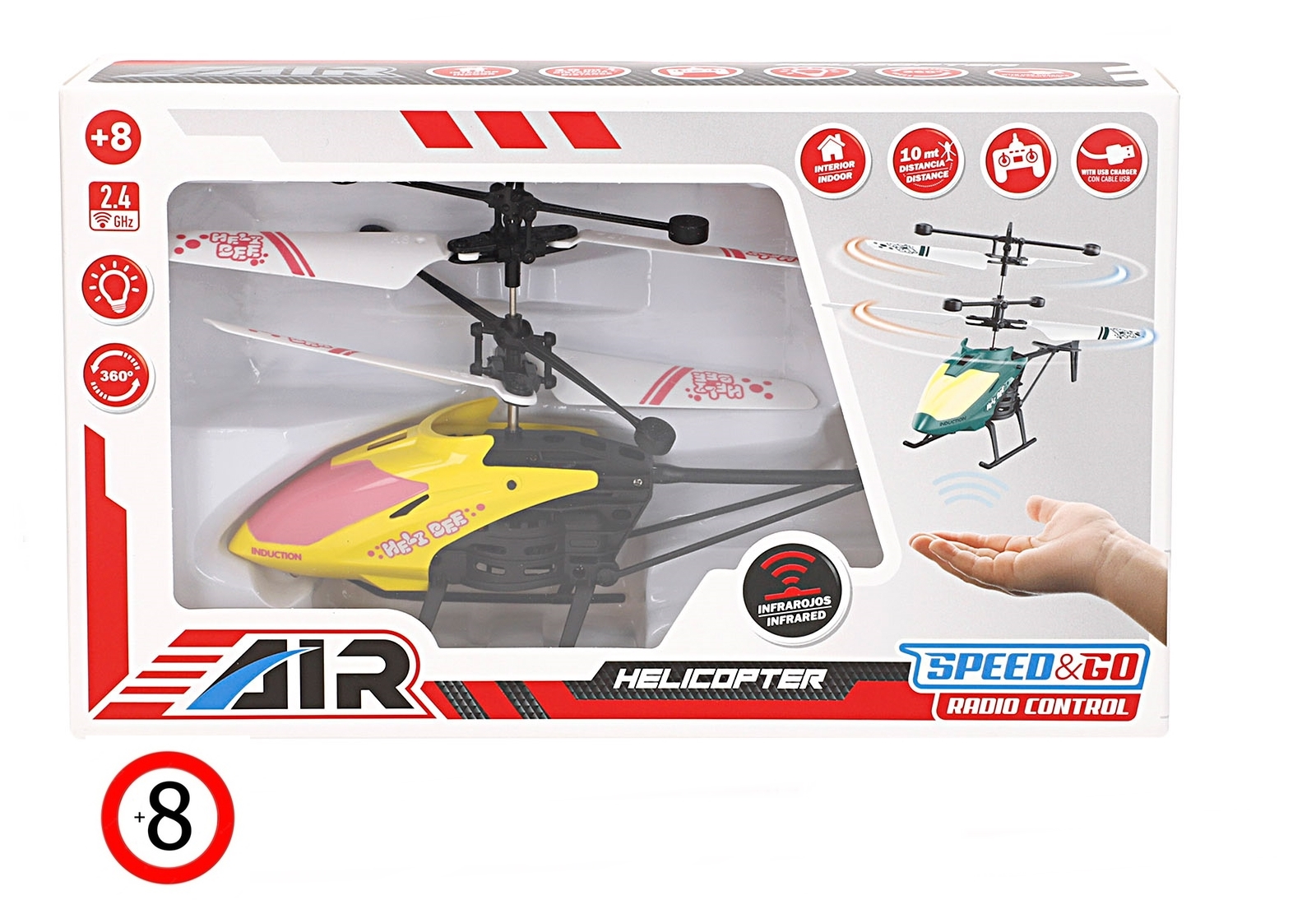 Brinquedo comado helicóptero 20cm