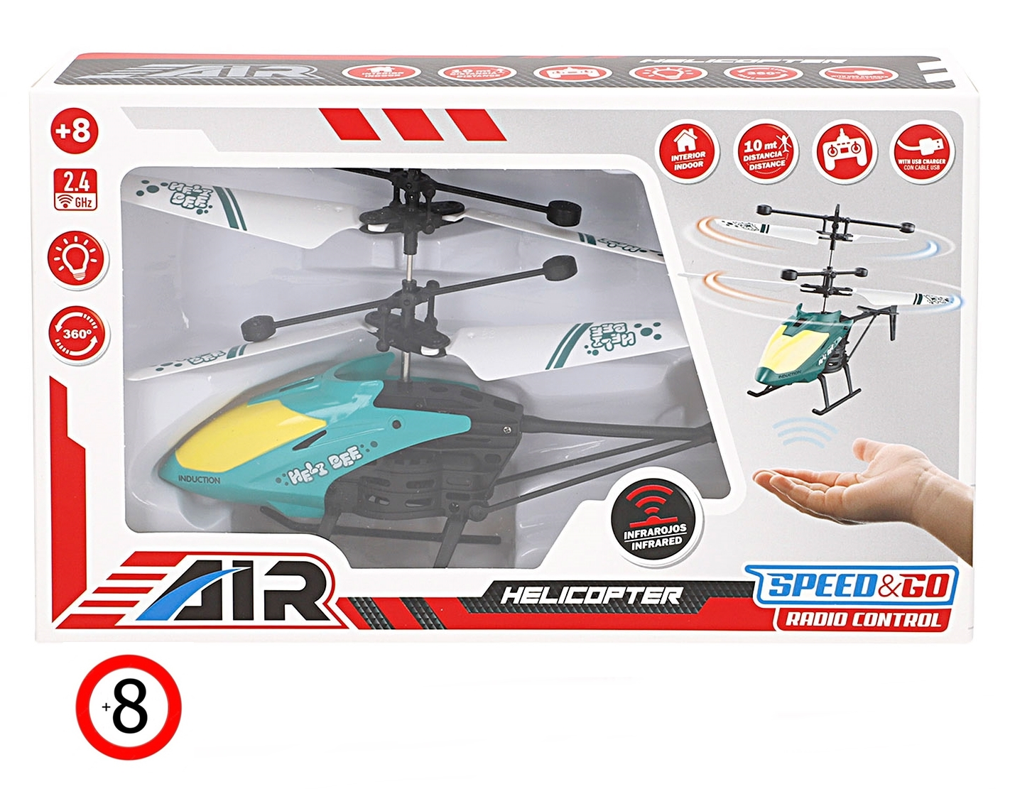 Brinquedo comado helicóptero 20cm