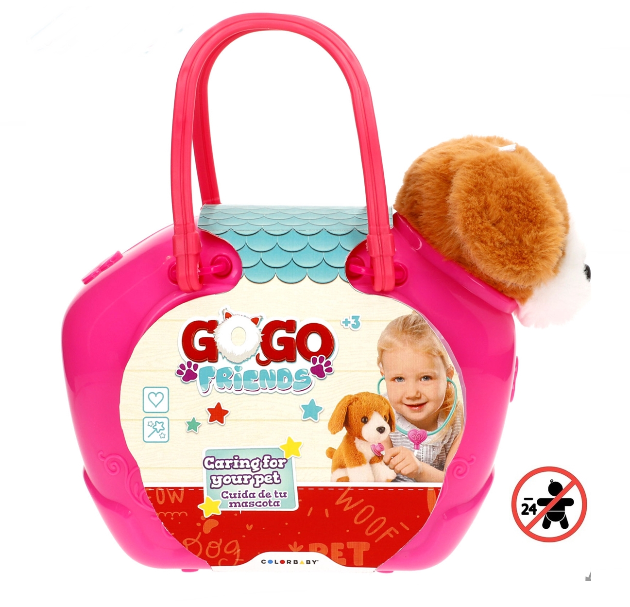 Brinquedo cão na bolsa