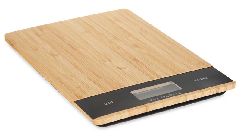 Balança cozinha digital 5kg em bambu