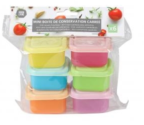 Caixas alimentos em plástico Urban Living - 6x6,5cm