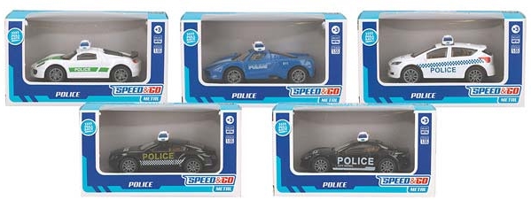 Brinquedo carro pull back escala 1:55 Speed & Go - policia - Image 2