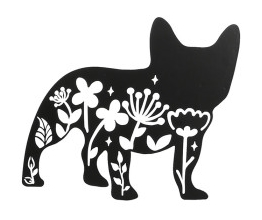 Decoração parede em metal DOG - 40x33cm