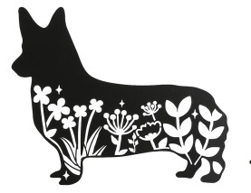 Decoração parede em metal DOG - 40x33cm