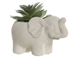 Figura decorativa mesa - Elefante planta cerâmica 8x11cm