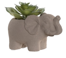 Figura decorativa mesa - Elefante planta cerâmica 8x11cm