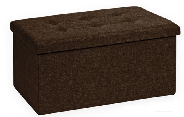 Banqueta tecido desdobrável 38x38x76cm castanho