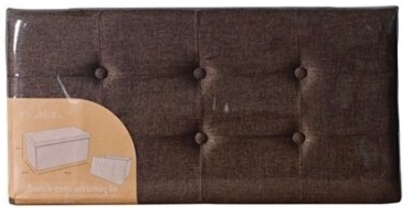 Banqueta tecido desdobrável 38x38x76cm castanho - Image 2