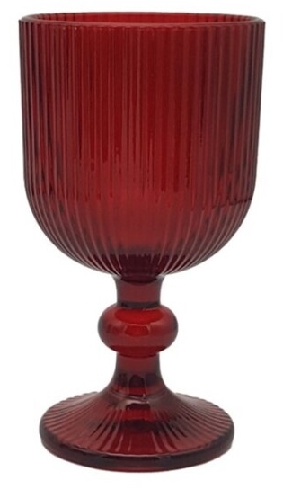 Copos pé alto em vidro Strippers 6x330ml MSM vermelho