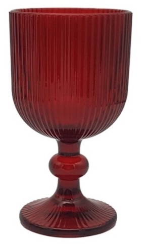 Copos pé alto em vidro Strippers 6x230ml MSM vermelho