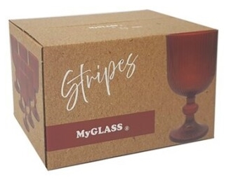 Copos pé alto em vidro Strippers 6x230ml MSM vermelho - Image 2