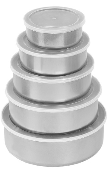 Taças cozinha com tampa Kinvara 5 em inox