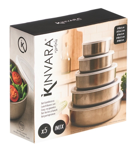 Taças cozinha com tampa Kinvara 5 em inox - Image 2