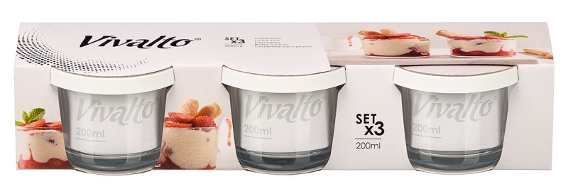 Taças cozinha Kinvara 3 em vidro e plástico