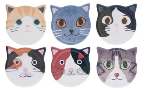 Base copos em cerâmica gatos (preço individual, envio aleatório)