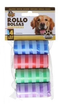 Sacos dejetos animal  4 rolos x 20 rolos