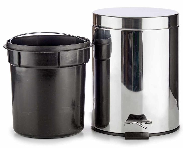 Balde wc pedal em inox 3L
