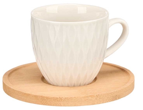 Chávenas café Vivalto em cerâmica e bambu com caixa 6x90ml - Image 2