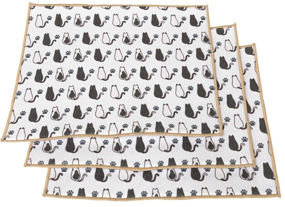 Escorredor loiça tapete Nauel em polyester Gatos 3