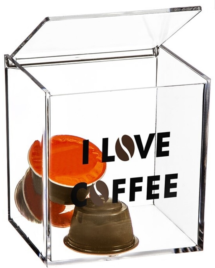 Caixa capsulas café Nahuel em acrílico 13cm