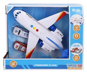 Brinquedo avião com carros com som e luz (+3anos)
