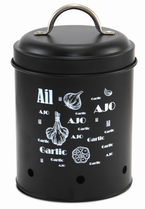 Frasco alhos Urban Living em metal 11x18cm